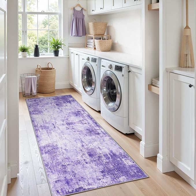 Washable Area Rugs 2'x8' Non-Slip Modern Abstract Soft - Image 3