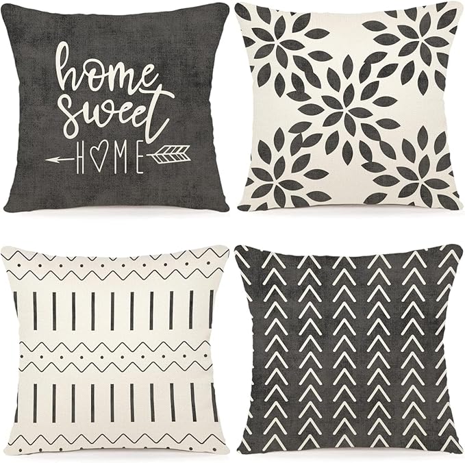 YCOLL Pillow Covers 16x16 Set of 4, Modern Sofa Throw Pillow Cover, Decorative by PillowCoversExpert