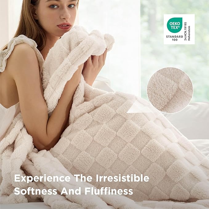 Bedsure GentleSoft Cream Throw Blanket - Image 4