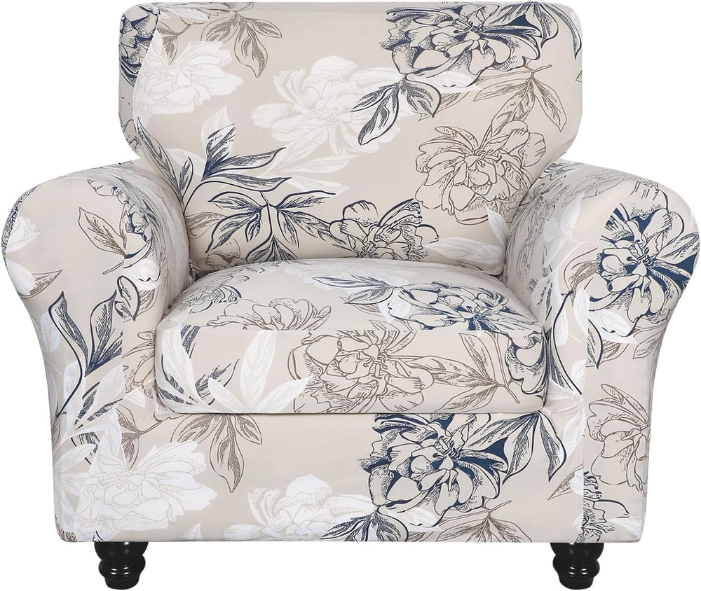 SearchI Stretch Sofa Cover Printed Couch Covers, Floral Pattern 2 Piece Armch...