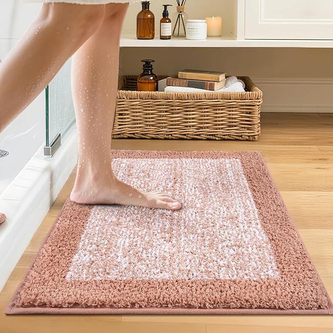 Bathroom Rugs 24x17 Non Slip Washable, Soft Absorbent Quick Dry Mats - Image 2