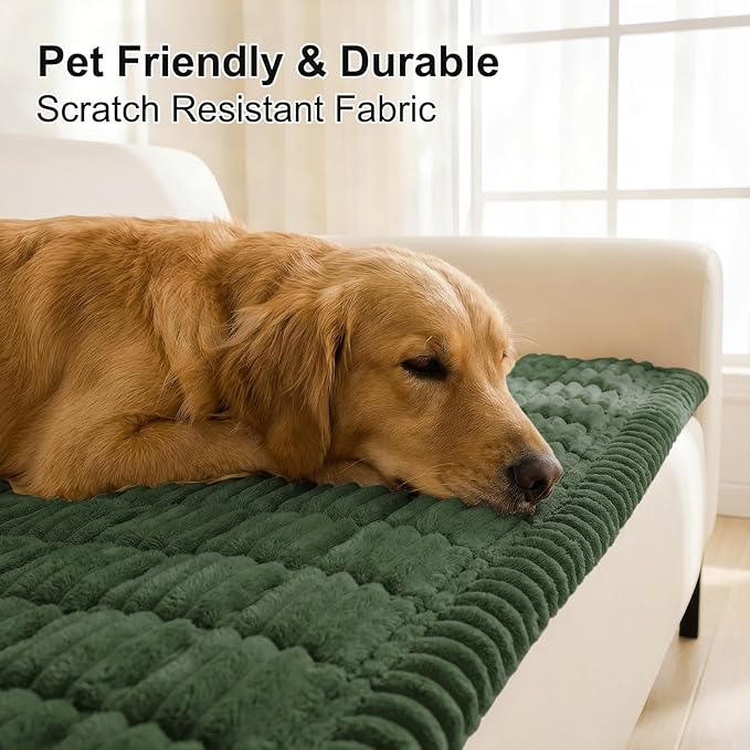 Smiry Couch Cover for Dogs Washable, Non Slip Fuzzy Pet Couch Covers for 3 - Image 3