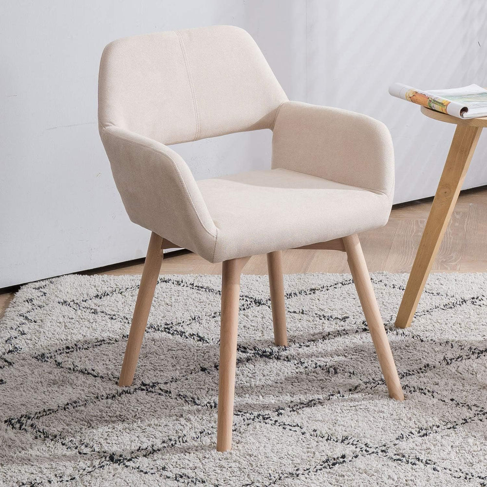 Desk Chair No Wheels Vanity Chair Comfy Accent Chair for Living Dining Room B...