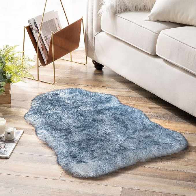 Ashler HOME DECO Soft Faux Fox Fur Rug Chair Couch Cover Area Rug by AshlerHomeDeco