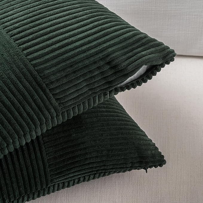Fancy Homi 2 Packs Dark Green Lumbar Decorative Throw Pillow Covers 16x26 Inch - Image 4