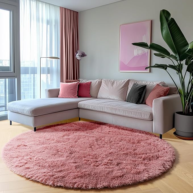 ONASAR Blush Round Area Rugs 4ft - Image 6
