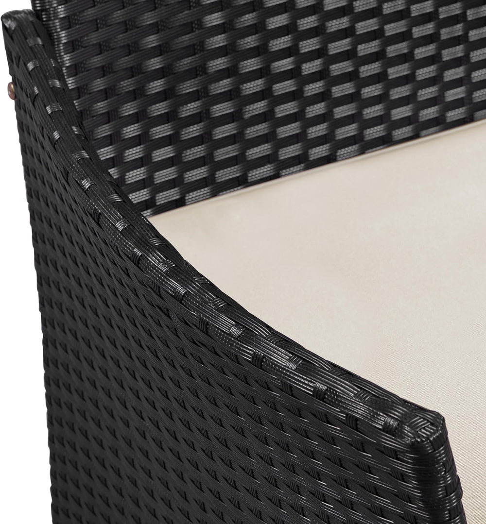 Yaheetech Patio Loveseat, Outdoor Wicker Double Chair w/Side Table