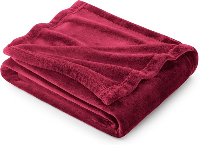 Bedsure GentleSoft Fleece Throw Blanket Red by BEDSURE