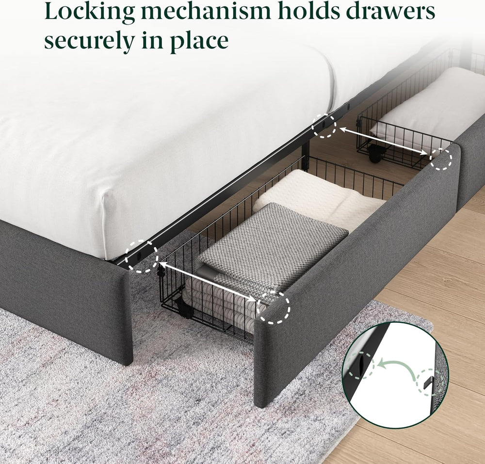 Zinus Maya Platform Bed Frame, Four Underbed Storage Drawers, Full
