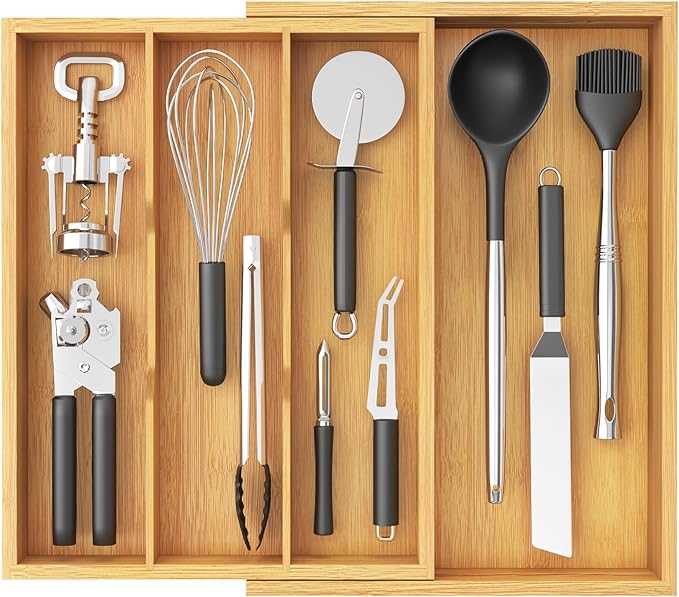 Lifewit Utensil Organizer for Kitchen Drawer, Expandable Cooking Utensil Tray by Lifewit