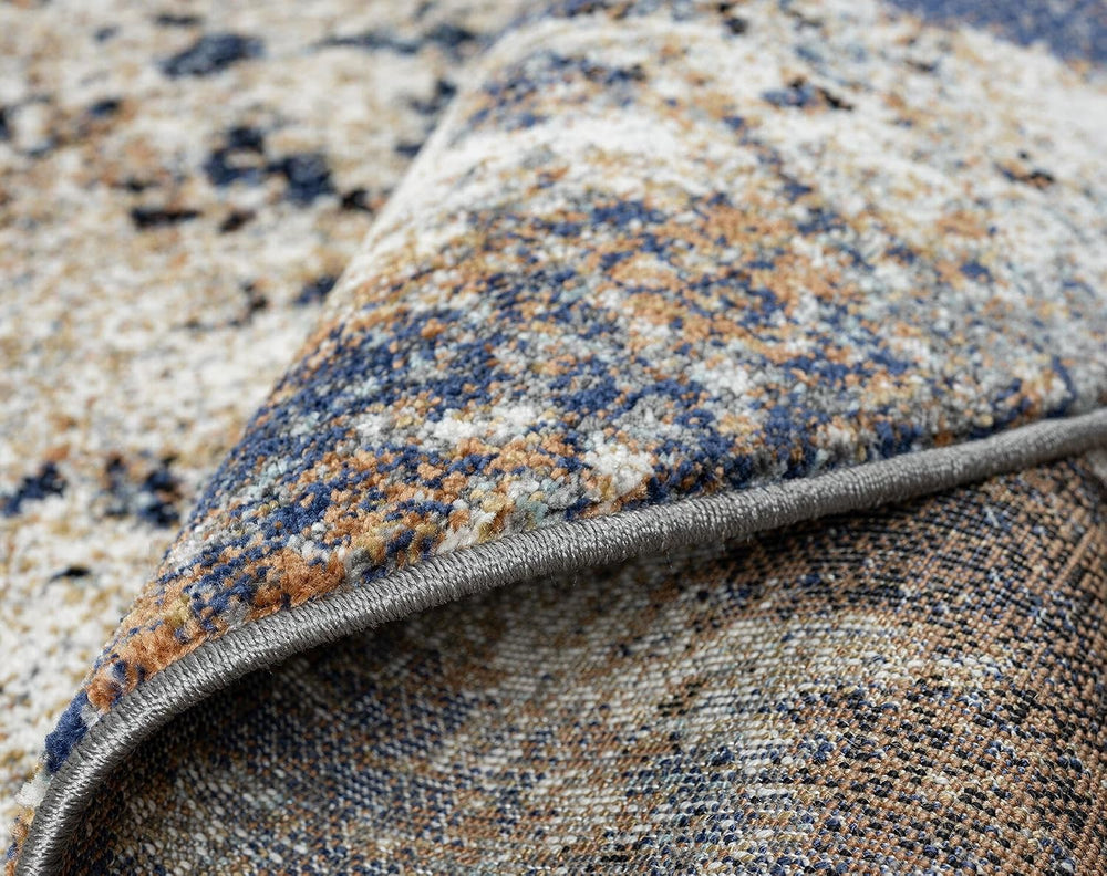 Keen Home Design Abstract Non-Shedding Rug, Soft Thick Pile, 5 ft Round