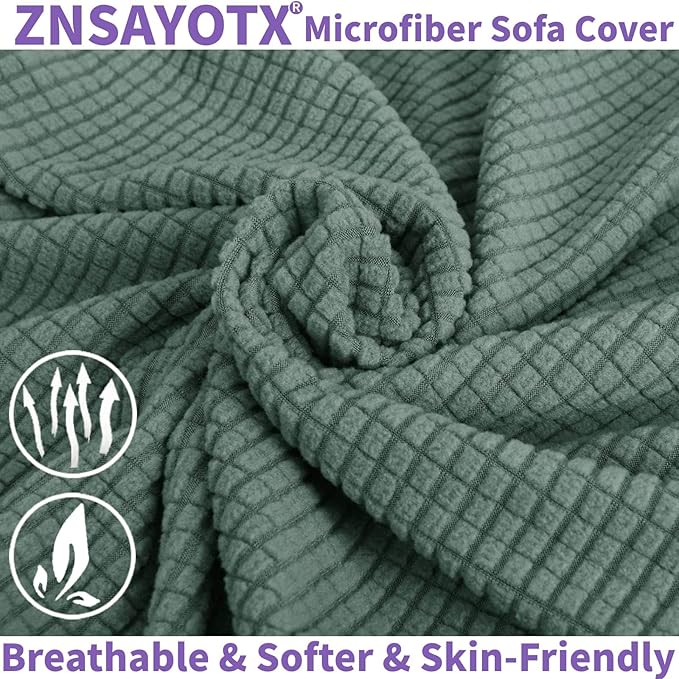 ZNSAYOTX Super Stretch Couch Cover Love Seat Sofa Covers - Image 8