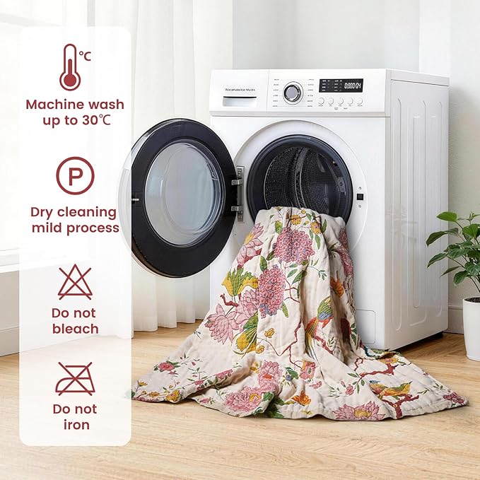 MSGKV The Boho Layer: 50"x60" Cotton Throw Blanket – Lightweight & Reversible - Image 6