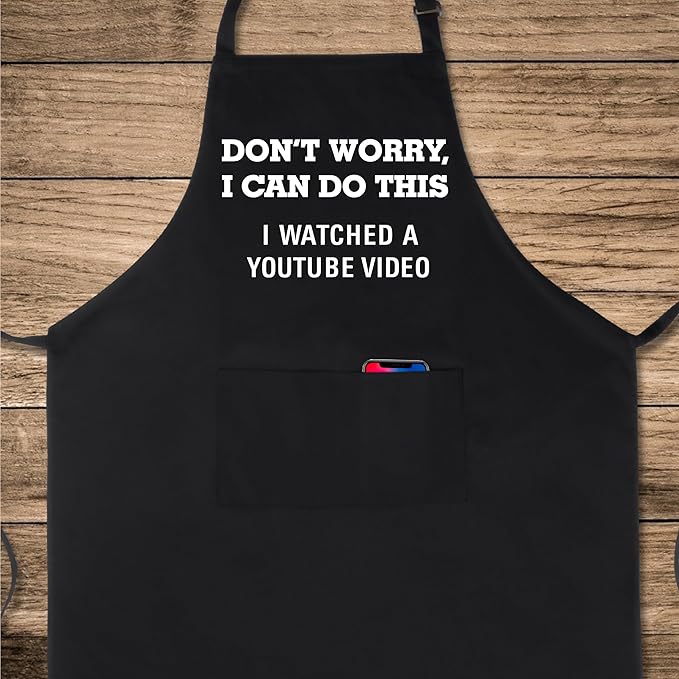 Xornis 100% Cotton Funny Apron for Men Women Adjustable Bib Aprons - Image 2