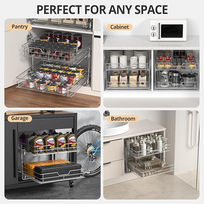 ZOINLIY Pull Out Cabinet Organizer, Versatile Slide Out Kitchen Organizers and - Image 6