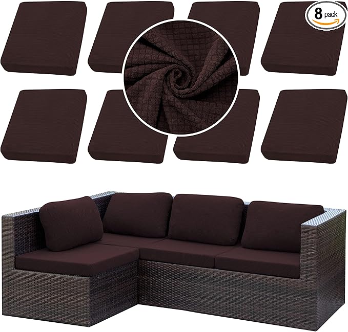 Outdoor Cushion Covers Set, Replacement by SUKAIKEQA