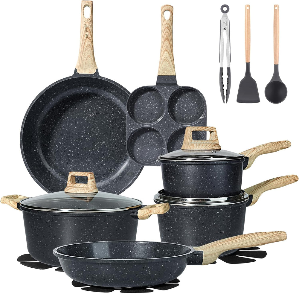 GiPP Ceramic Pots and Pans Set Non Stick - 17 Pcs Nonstick Cookware Set, Non-...