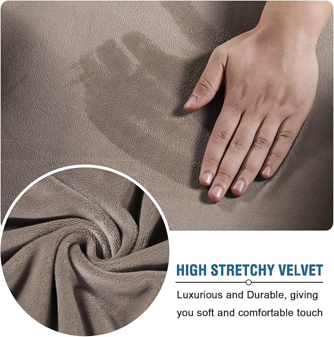 H.VERSAILTEX Modern Velvet Plush High Stretch Sofa Slipcover Furniture - Image 5