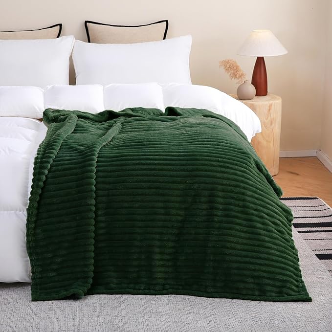 Green Fleece Throw Blanket 90”×90” - Image 2