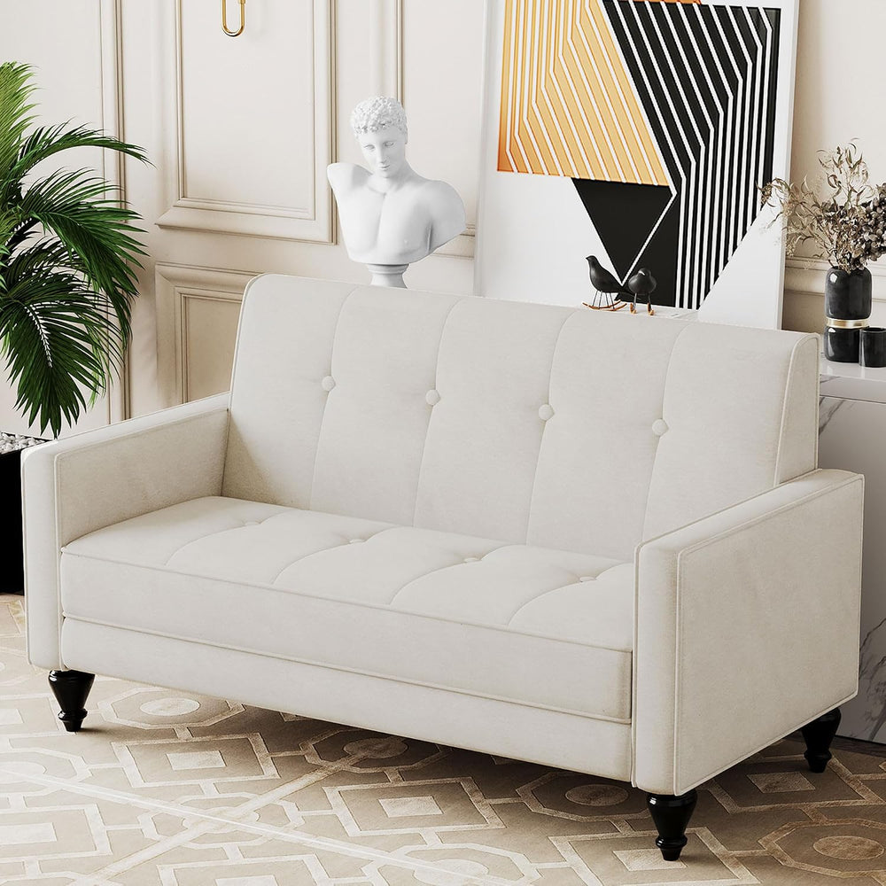 Velvet Love Seat Mini Couch Small Settee Loveseat Bench for Living Room Small...