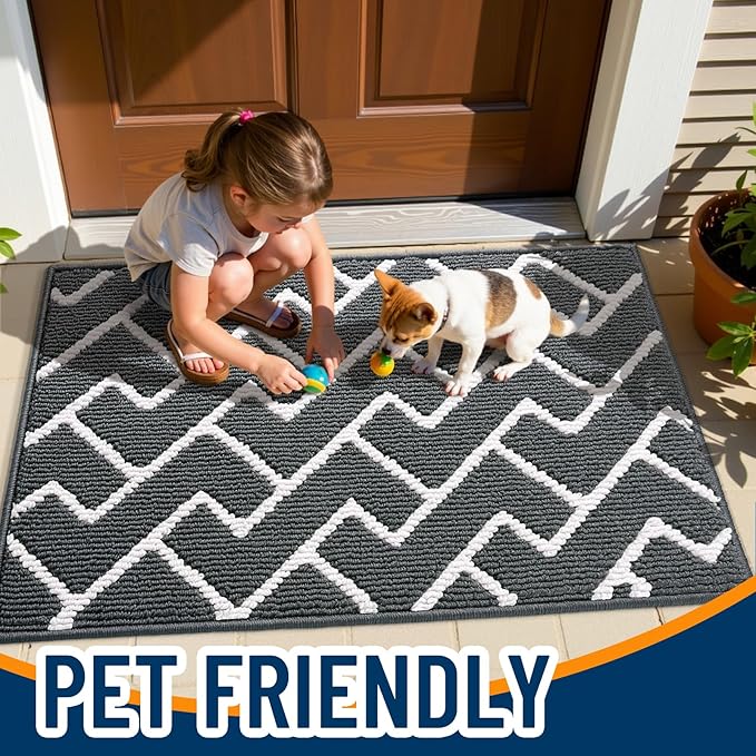 OLANLY Front Door Mat, Non-Slip Rubber Backing, Dirt Resistant and Absorbent - Image 6