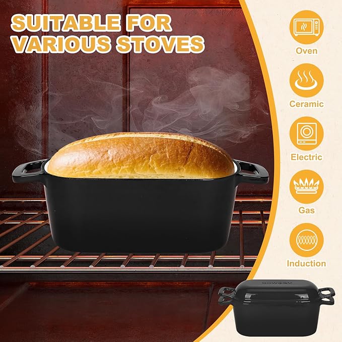 Oval Enameled Dutch Oven for Bread Baking