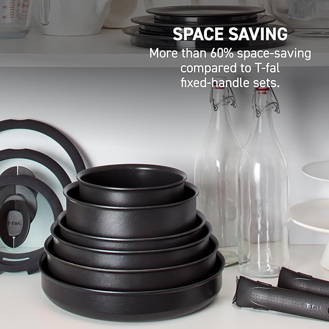 T-fal Ingenio Expertise Non Stick Cookware Set 14 Piece, Induction Oven Broiler - Image 3