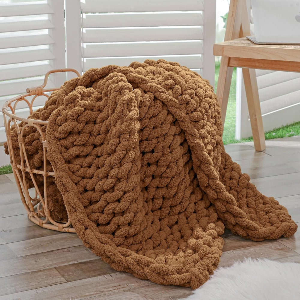 Bigacogo Chunky Knit Throw Blanket