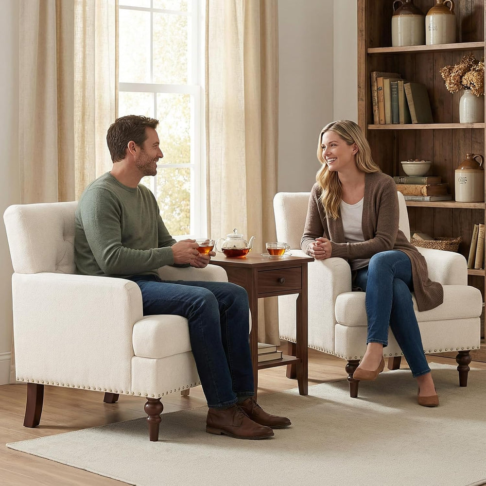 MALOL Upholstered Accent Chair Set of 2, Comfy Reading Chair for Living Room,...