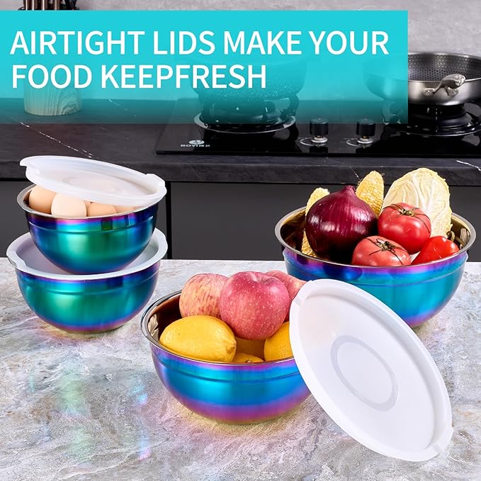 4 Piece Rainbow Mixing Bowls