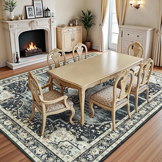 Lofus 8x10 Washable Area Rug, Vintage Floral Rugs - Image 3