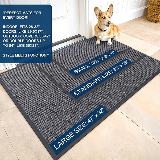 OLANLY Front Door Mat Indoor Outdoor Entrance, Waterproof Heavy Duty Doormat - Image 2