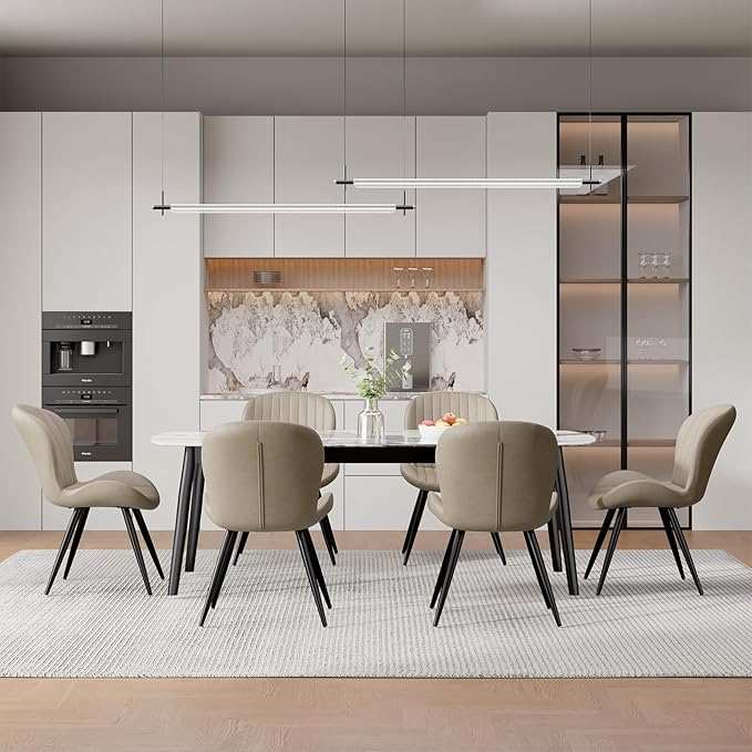Nalupatio Dining Chairs Set of 6, Modern Dining Room Chairs Comfy Backrest Th...