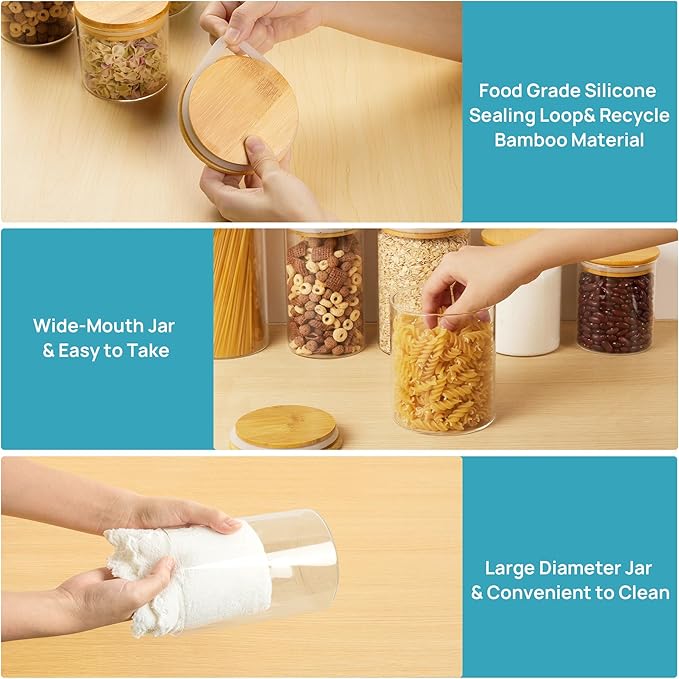 Vtopmart Glass Food Storage Jars, 7 Pack Kitchen Containers - Image 5