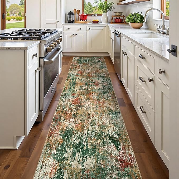 Washable Area Rugs 2'x10' Non-Slip Modern Abstract Soft - Image 2