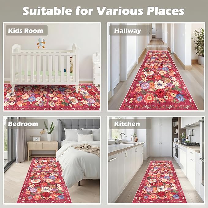 Rug for Hallways Kitchen Rug 2x8, Non Slip Washable Rugs - Image 3