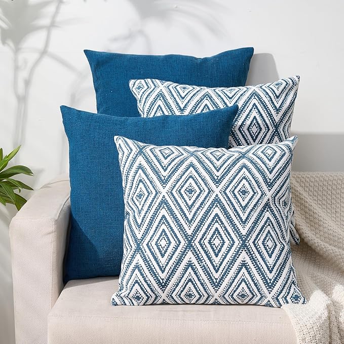HPUK Decorative Throw Pillow Covers Set of 4 Couch Pillows Linen Cushion Cover by HPUK