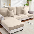 Couch Cover 8-Piece Elastic Velvet Couch Cushion Covers & Chaise Slipcovers by Taque
