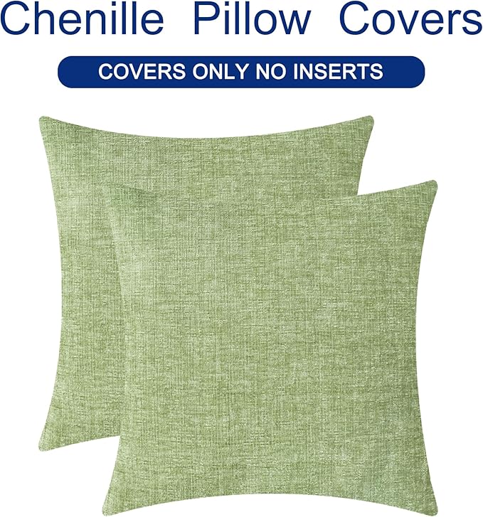 CaliTime Throw Pillow Covers Decorative 18 X 18 Inches Pack of 2 Cozy Chenille - Image 6