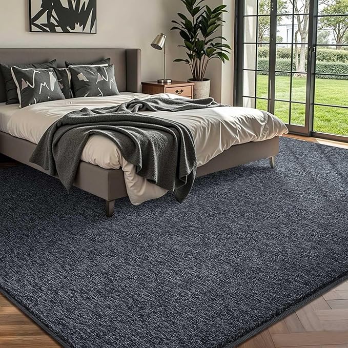 FinRèc 5x7 Washable Area Rugs for Bedroom Living Room, Low Pile Thin Rug Solid - Image 2