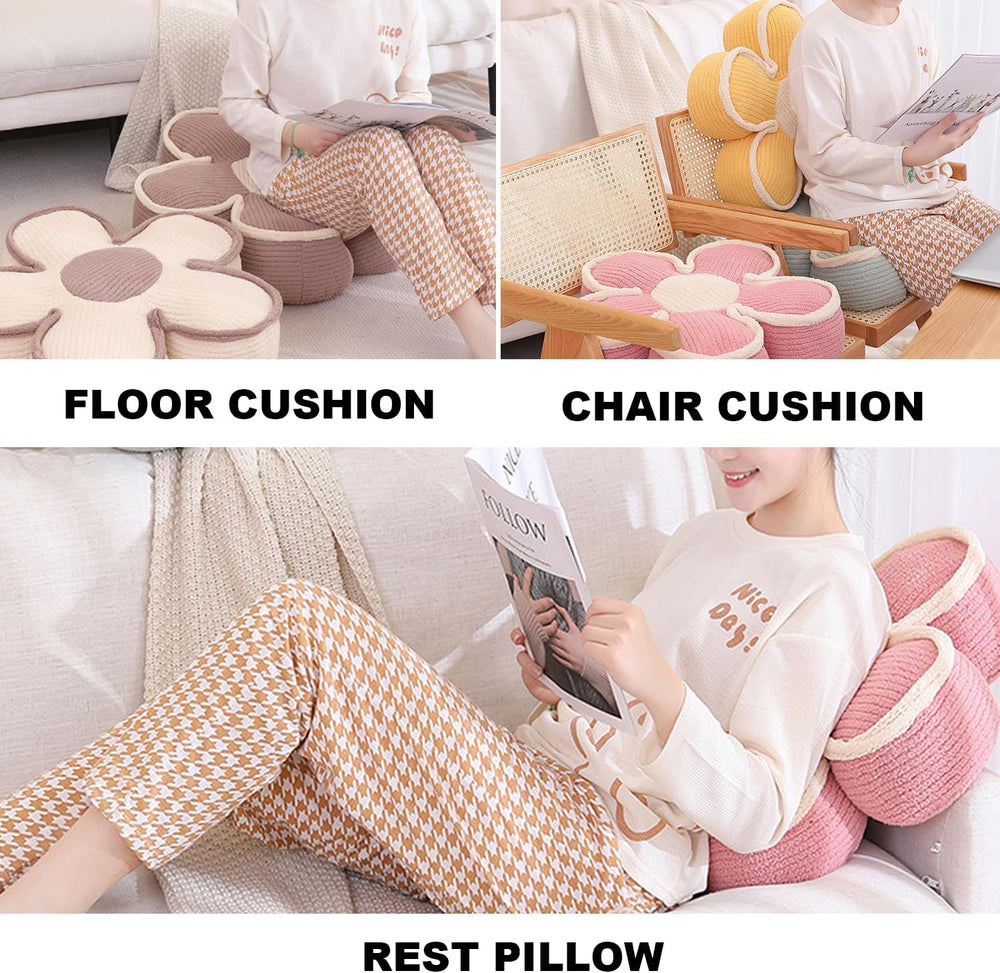 3PCS Flower Pillow, Daisy Throw Pillows, Flower Cushion 15.7 Inch