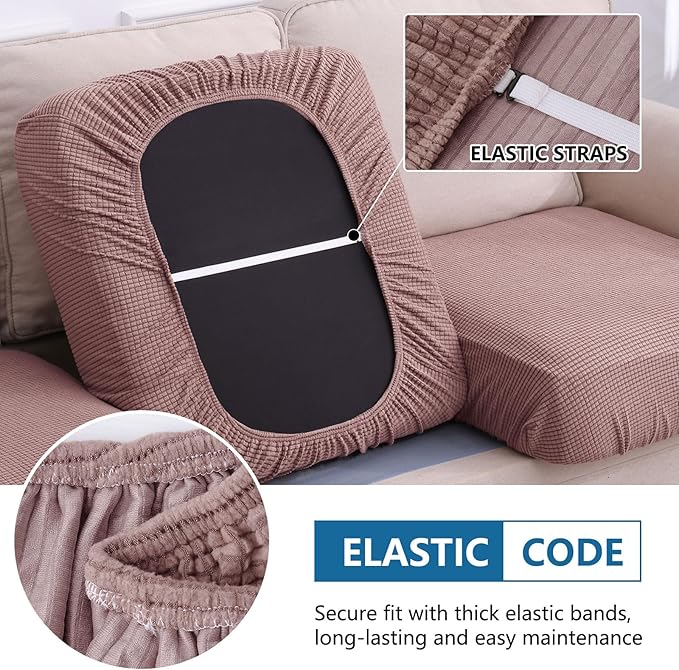 hyha Waterproof Sectional Couch Covers, Non Slip Sofa Couch Cushion Covers L - Image 4