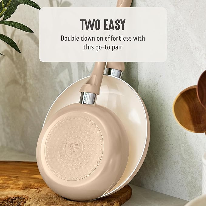 GreenLife 2-Piece Nonstick Frying Pan Set, 8” & 10” Skillets, Non-Toxic Ceramic - Image 6
