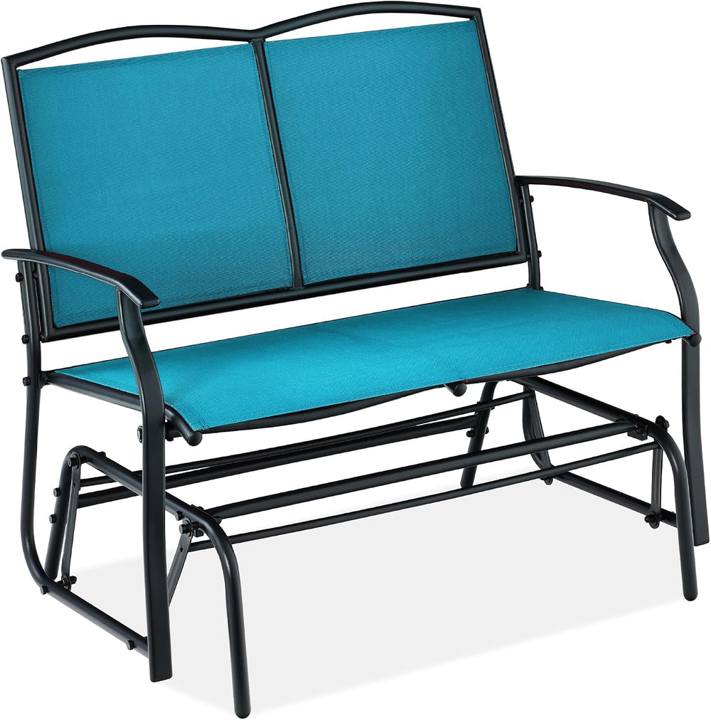 Best Choice Products 2-Person Outdoor Patio Swing Glider Steel Bench Loveseat...