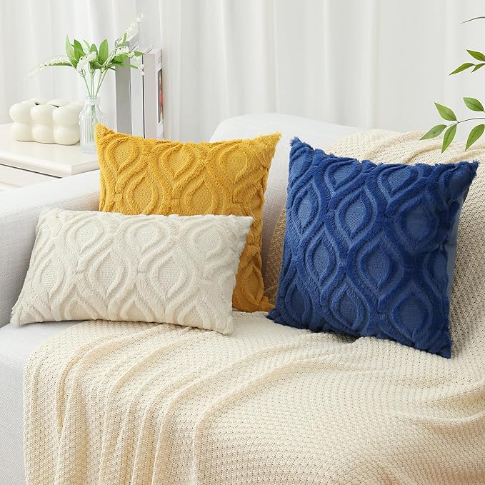 decorUhome Throw Pillow Covers 22x22 Inch Set of 2, Soft Plush Faux Wool Dark - Image 7