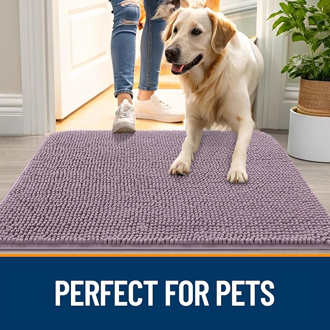 OLANLY Dog Door Mat for Muddy Paws 35x24, Absorbs Moisture and Dirt, Absorbent - Image 6