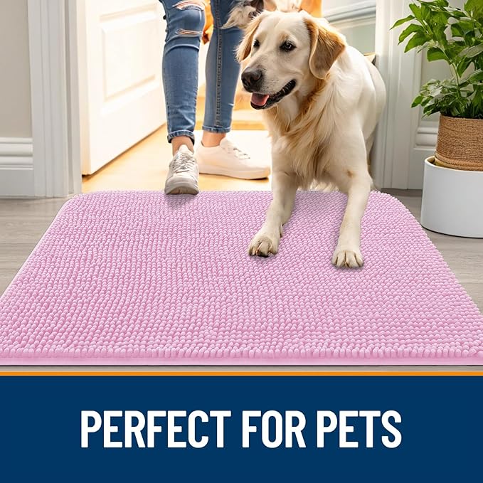 OLANLY Dog Door Mat for Muddy Paws 59x32, Absorbs Moisture and Dirt, Absorbent - Image 6
