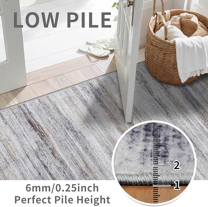 2x7 Washable Runner Rugs for Hallway: Easy-to-Clean Abstract Runners for - Image 3