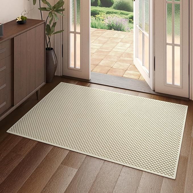 YDKGL 2x3 ft Indoor Door Mat Entryway Rug Non Slip Boho Woven Washable Small by YDKGL