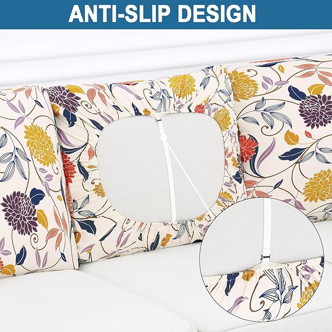 Smiry Printed Couch Cushion Covers, Stretch Soft Couch Covers - Image 4